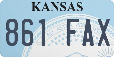 KS license plate 861FAX