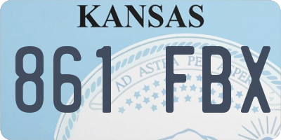 KS license plate 861FBX