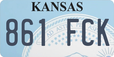 KS license plate 861FCK