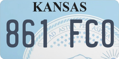 KS license plate 861FCO