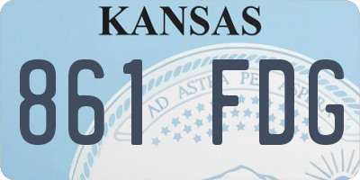 KS license plate 861FDG