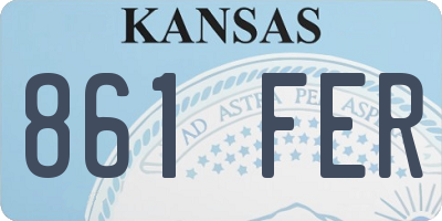 KS license plate 861FER