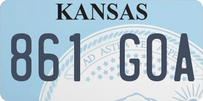 KS license plate 861GOA