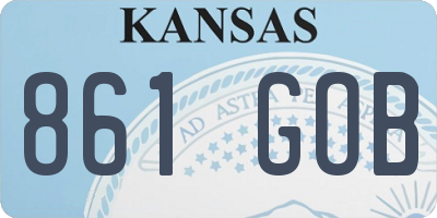KS license plate 861GOB
