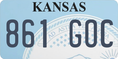 KS license plate 861GOC