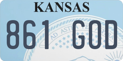 KS license plate 861GOD