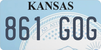 KS license plate 861GOG