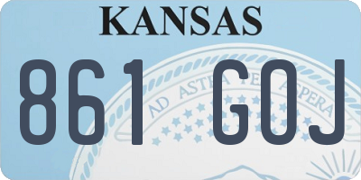 KS license plate 861GOJ