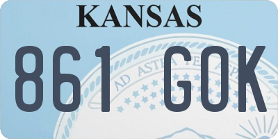 KS license plate 861GOK