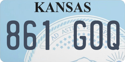 KS license plate 861GOQ