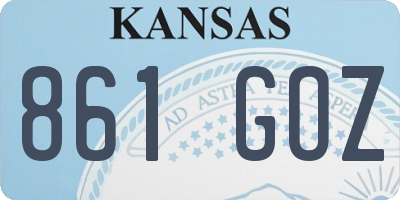KS license plate 861GOZ