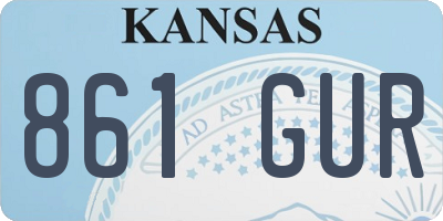 KS license plate 861GUR
