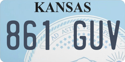 KS license plate 861GUV