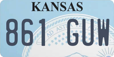 KS license plate 861GUW