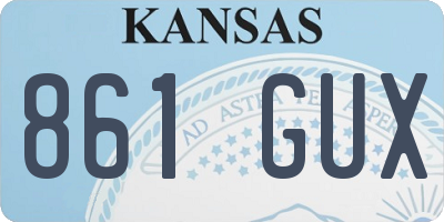 KS license plate 861GUX