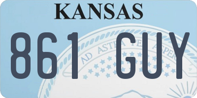 KS license plate 861GUY