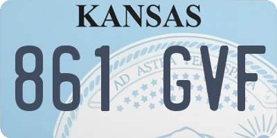 KS license plate 861GVF