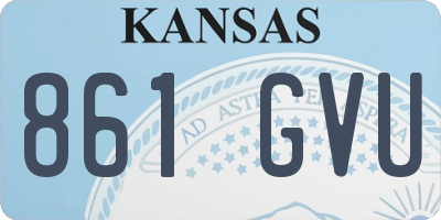 KS license plate 861GVU
