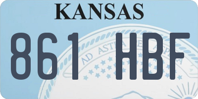 KS license plate 861HBF