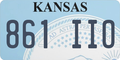 KS license plate 861IIO