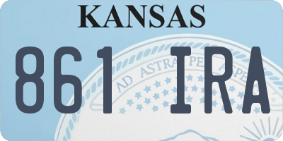 KS license plate 861IRA