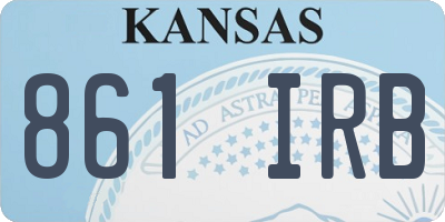KS license plate 861IRB