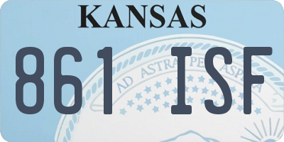 KS license plate 861ISF