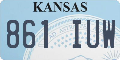 KS license plate 861IUW