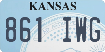 KS license plate 861IWG