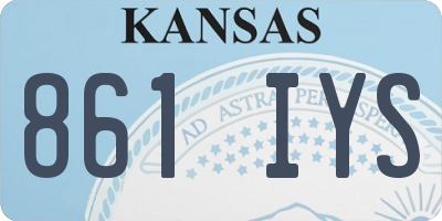 KS license plate 861IYS