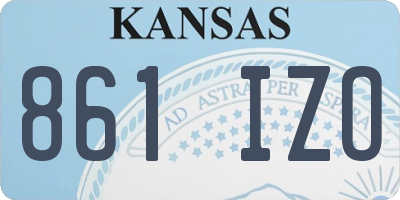 KS license plate 861IZO