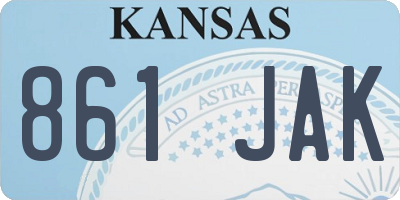 KS license plate 861JAK