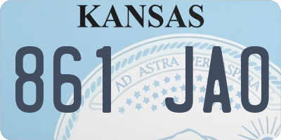 KS license plate 861JAO