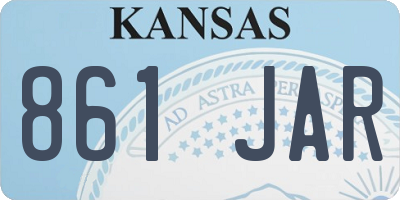 KS license plate 861JAR