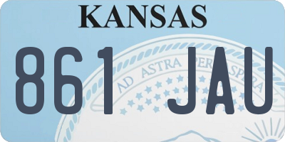 KS license plate 861JAU