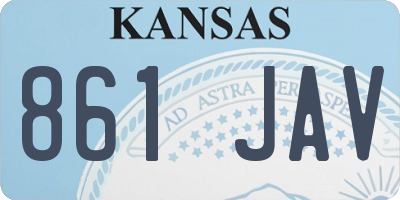 KS license plate 861JAV