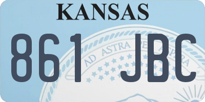 KS license plate 861JBC