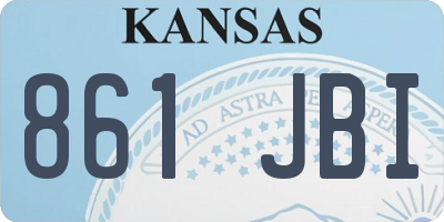 KS license plate 861JBI