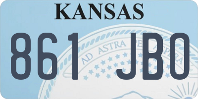 KS license plate 861JBO