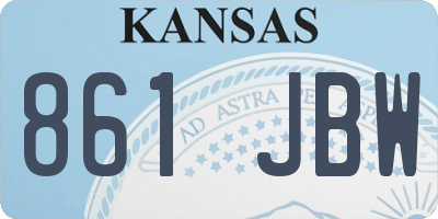 KS license plate 861JBW