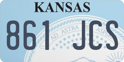 KS license plate 861JCS