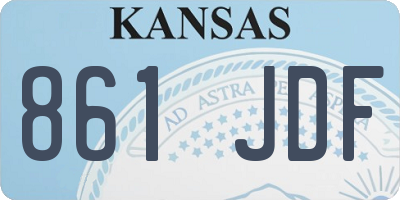 KS license plate 861JDF