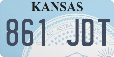 KS license plate 861JDT