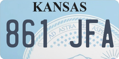 KS license plate 861JFA