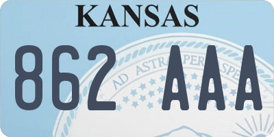 KS license plate 862AAA