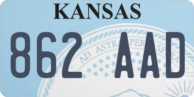 KS license plate 862AAD