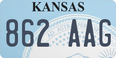 KS license plate 862AAG