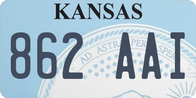 KS license plate 862AAI