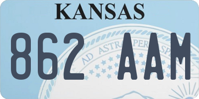 KS license plate 862AAM