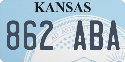 KS license plate 862ABA